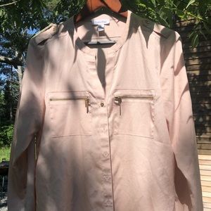 Calvin Klein Blouse with Gold Zippers